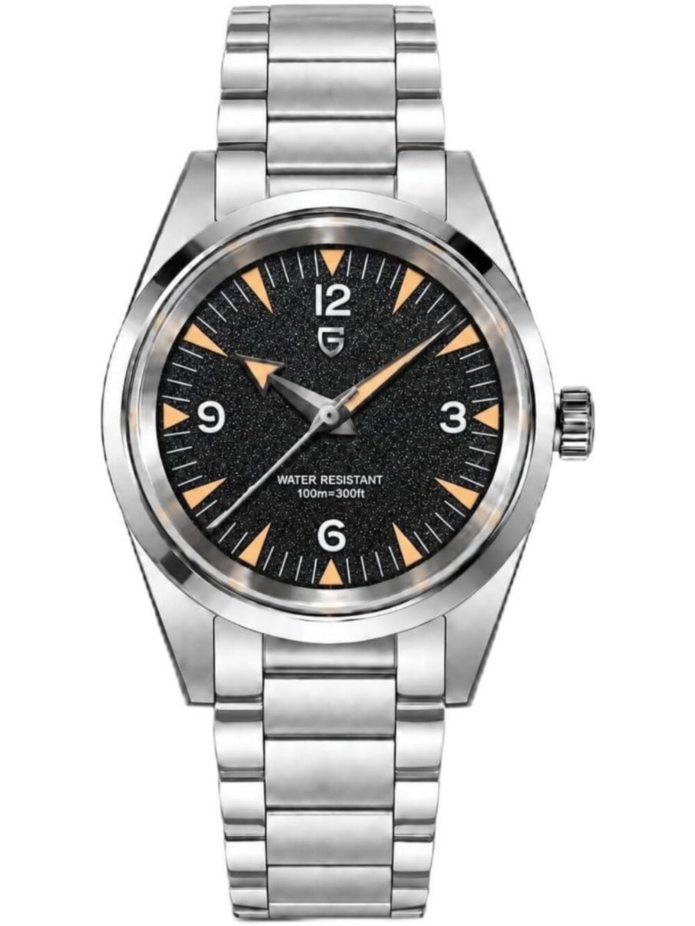 Stylish 38mm Stainless Steel Quartz Watch for Men with Sapphire Crystal